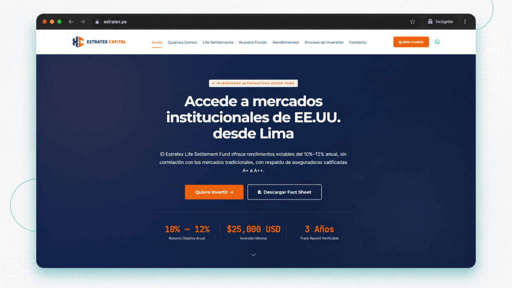 Captura del sitio Estratex